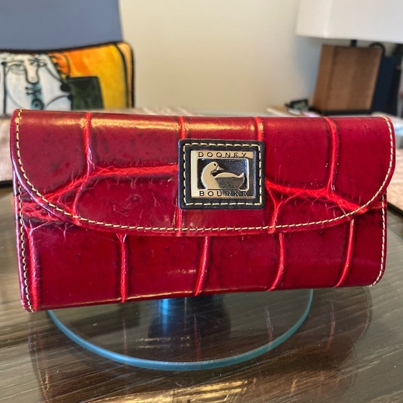 Dooney & Bourke Red Embossed Wallet - Picture 1 of 3